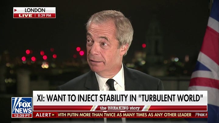 Farage: 'With China there,' Putin won't turn to nuclear weapons