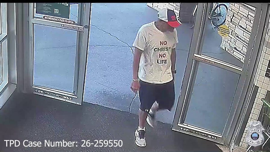 Police release video of Florida man in 'No Christ No Life' T-shirt allegedly assaulting woman
