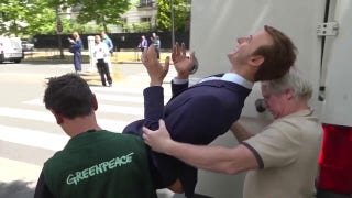 Greenpeace activists steal statue of French President Emmanuel Macron