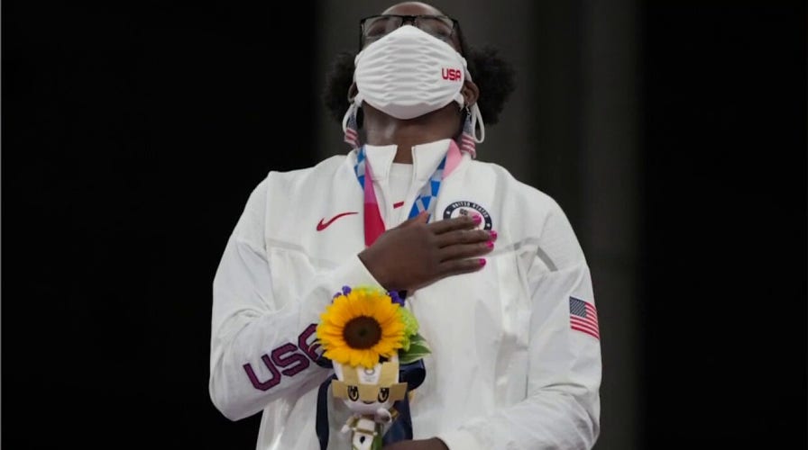 US Olympian beams with love of her country