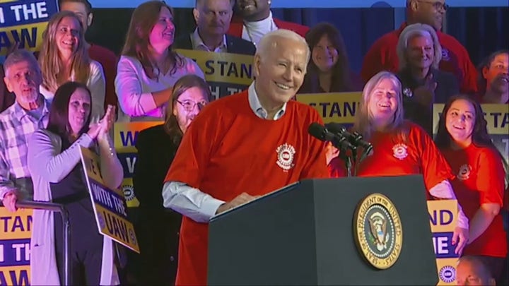 Biden jokes it wasnt me after a person stumbles during speech
