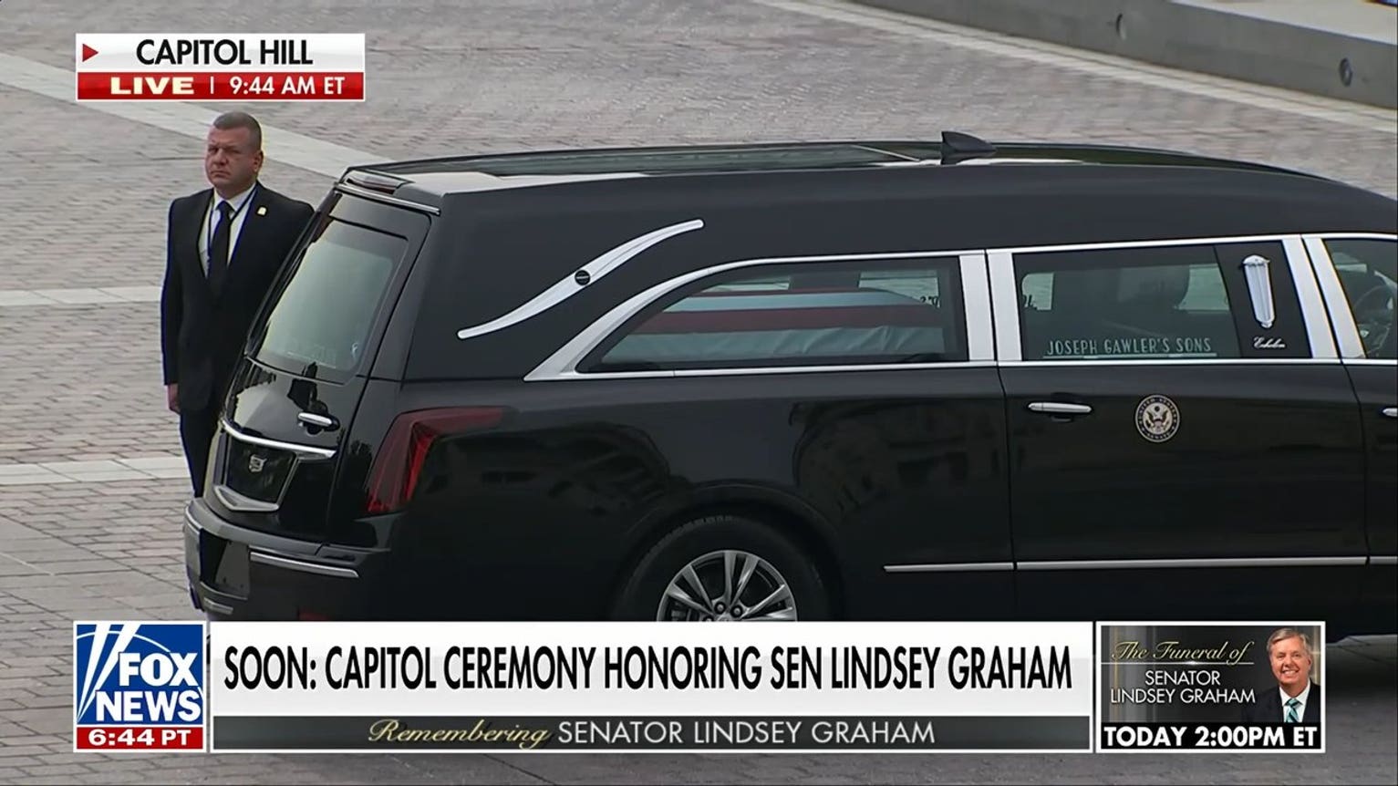 Sen. Lindsey Graham's casket escorted into Capitol Rotunda for ceremony
