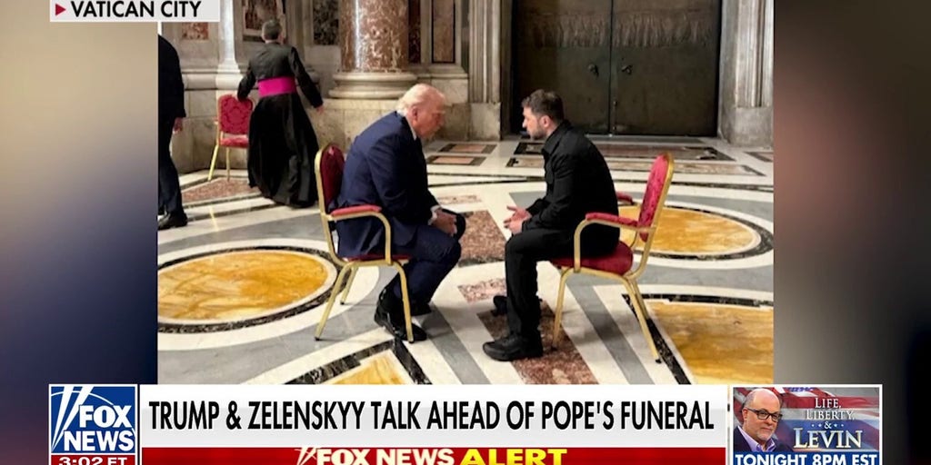 Trump seen with Zelenskyy before Pope Francis’ funeral as the war in Ukraine continues