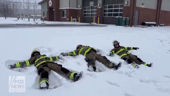 WATCH: Firefighters make snow angels