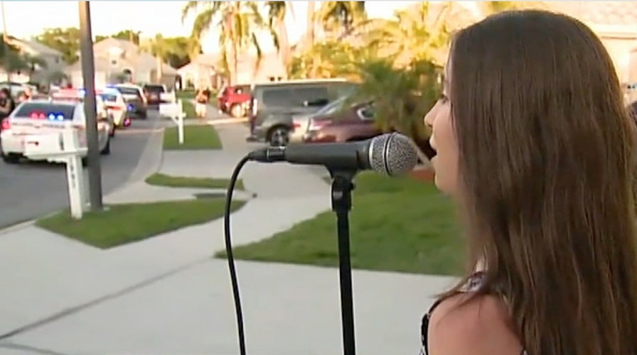 14-year-old girl entertaining her neighbors in a big way