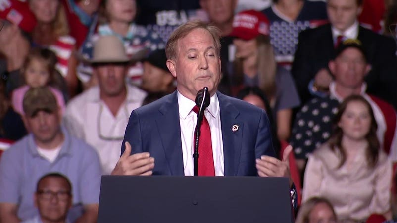 Ken Paxton leads Trump rally crowd in 'Where is Talarico?' chant over Democrat's campaign absence