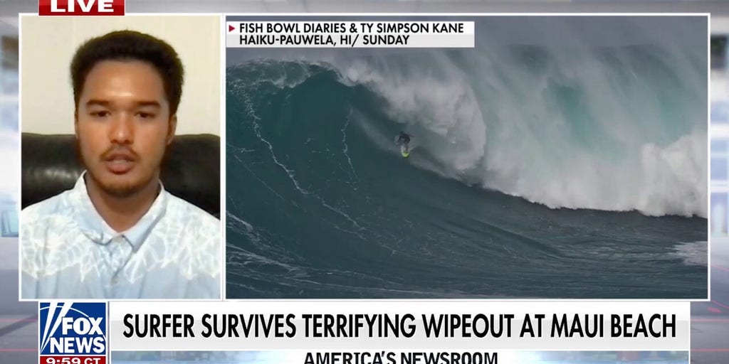 Surfer survives terrifying wipeout under massive wave at Maui beach