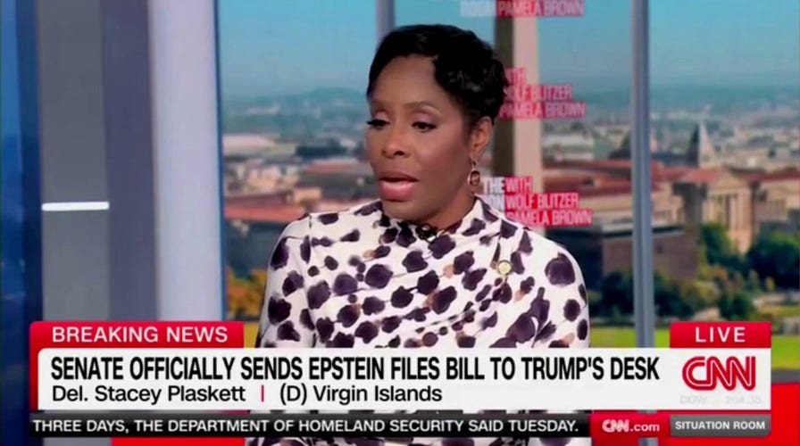 Plaskett justifies text exchange with Epstein, says 'you get information from people where you can'