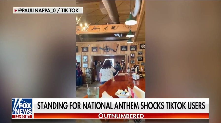 Left-wing TikTokers mocked for objecting to restaurant's national anthem: 'What's so triggering?'
