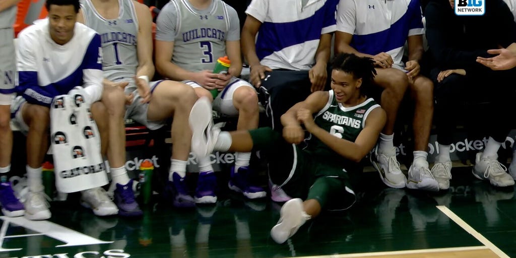 Jordan Scott drills 3-PT shot for a BIG four-point play, No.12 MSU takes lead over Northwestern