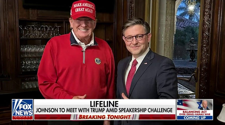 House Speaker Johnson meets with Donald Trump amid speakership battle