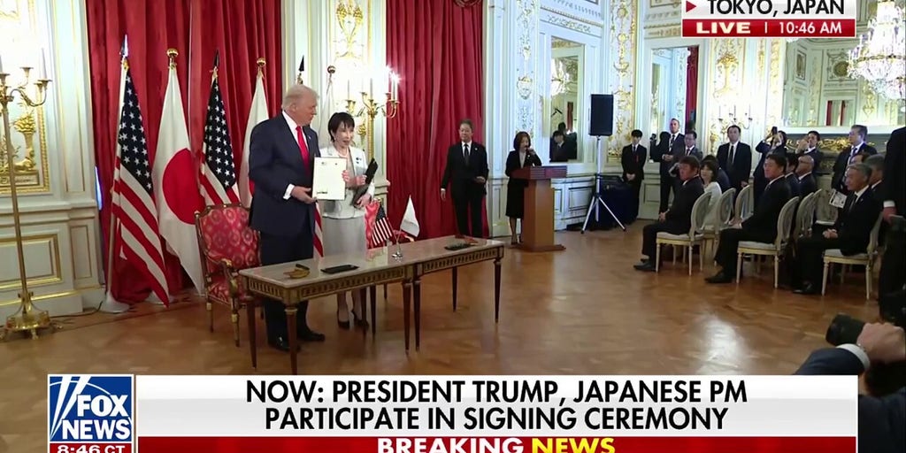'NEW GOLDEN AGE': President Trump and Japanese prime minister participate in signing ceremony