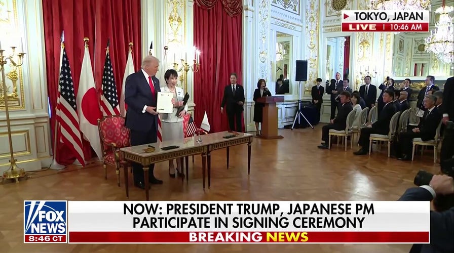  'NEW GOLDEN AGE': President Trump and Japanese prime minister participate in signing ceremony