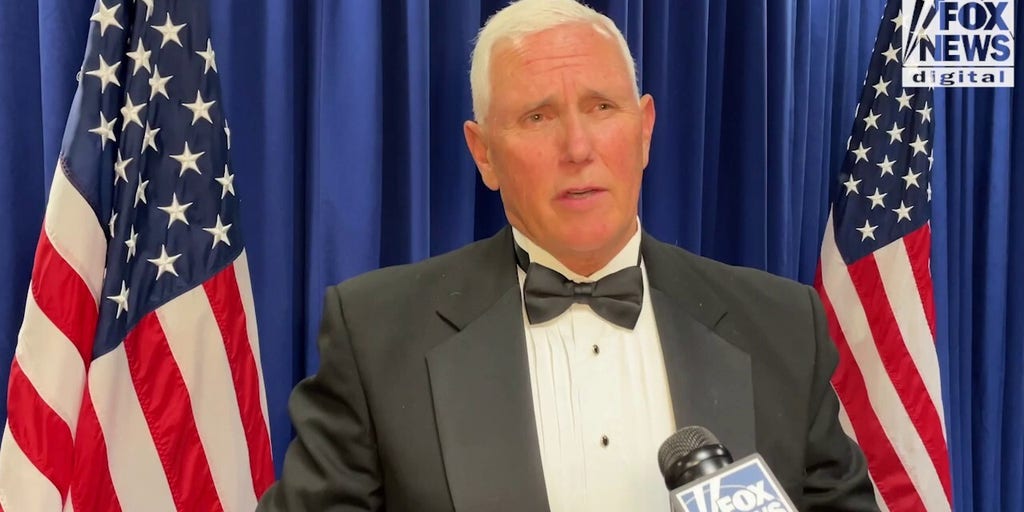 Former Vice President Mike Pence receives the John F. Kennedy Profile in Courage Award for his actions on Jan. 6, 2021