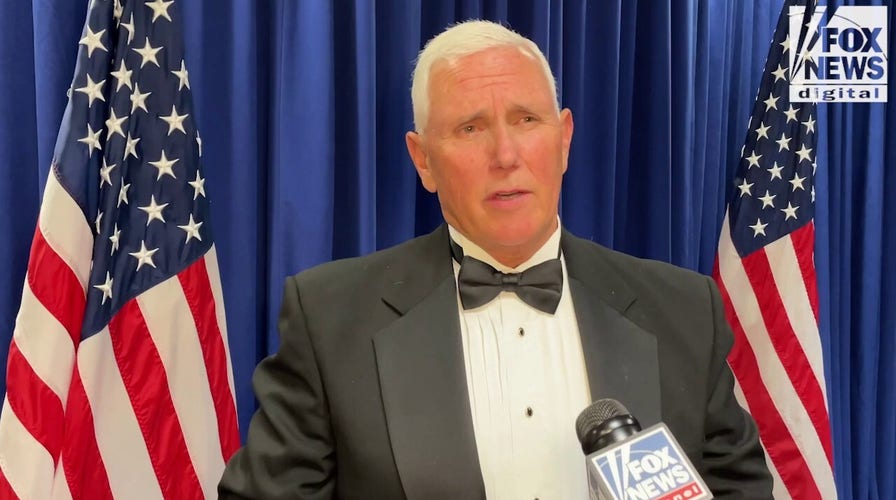 Former Vice President Mike Pence receives the John F. Kennedy Profile in Courage Award for his actions on Jan. 6, 2021
