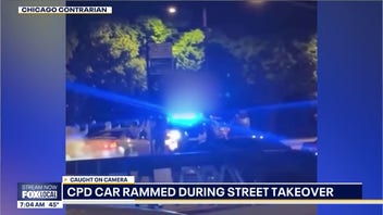 Chicago police cruiser rammed during street takeover