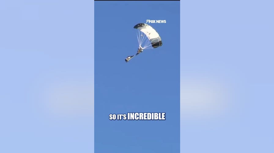Air Force Academy cadets perform stunning live parachute landing