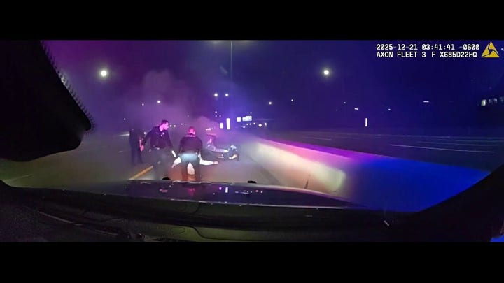 Illinois police officers save man from burning car wreck after highway crash, video shows