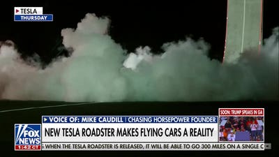 Elon Musk unveils Tesla Roadster flying car prototype