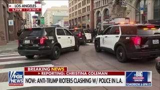 Anti-Trump rioters clash with police in Los Angeles