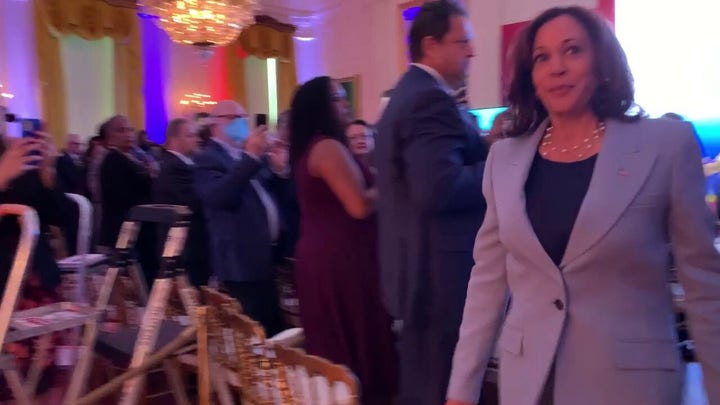 Vice President Kamala Harris ignores question on migrants dropped off outside residence