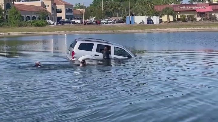 Florida first responders rescue elderly man, 2 dogs from sinking SUV