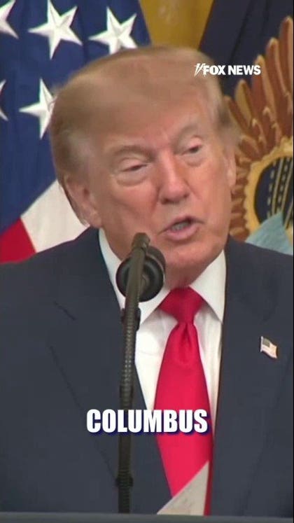President Trump demands Christopher Columbus statue return to Ohio capital