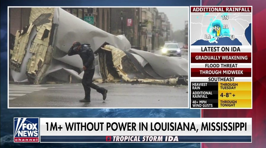 Ida brings life-threatening storm surge, causes power outage for over 1 million people in Louisiana and Mississippi