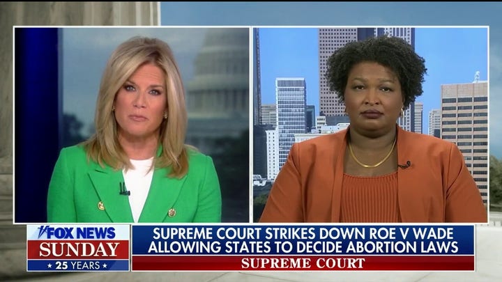 Stacey Abrams pressed on abortion stance, dangers of defund the police movement as crime surges