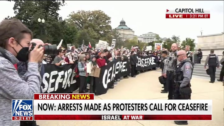 Arrests made as protesters on Capitol Hill call for ceasefire in Israel-Hamas war