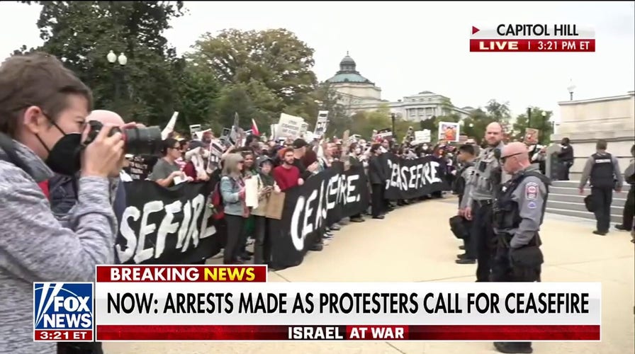 Arrests made as protesters on Capitol Hill call for ceasefire in Israel-Hamas war