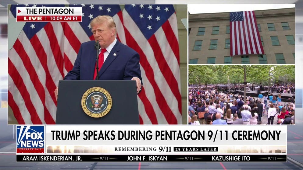 Trump delivers address at 9/11 memorial at the Pentagon