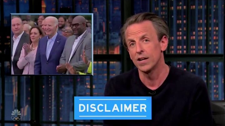 Late-night host adds "disclaimer" to jokes about Biden's age