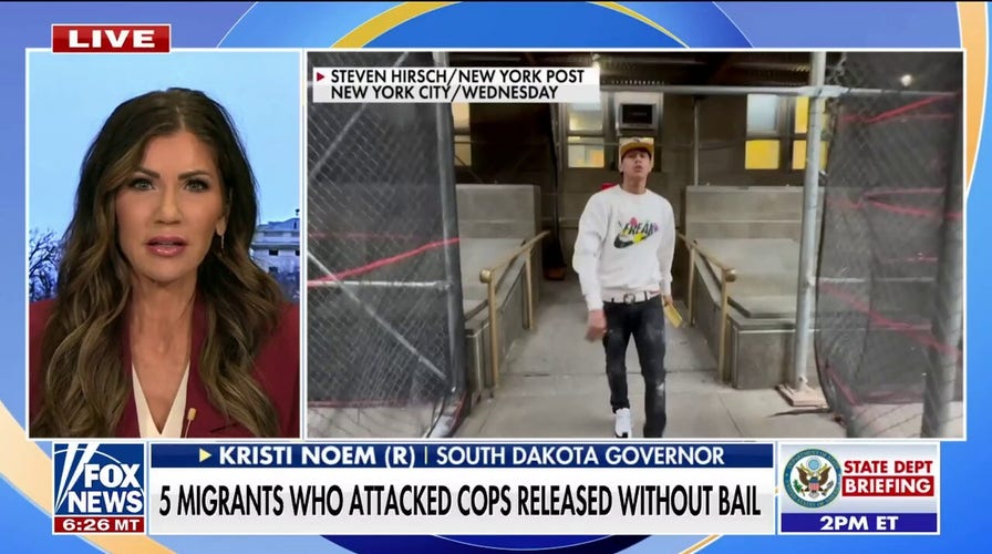 Gov. Noem on migrants who allegedly attacked cops released without bail: 'We have to take action'