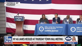 NY AG Letitia James confronted by protesters amid DOJ fraud probe