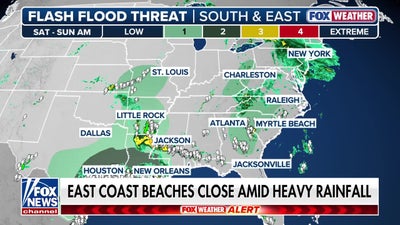 Heavy rain disrupts Memorial Day weekend travel and beach plans across East Coast
