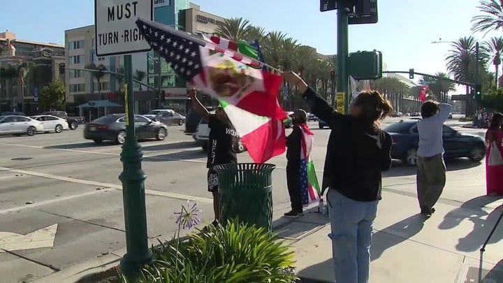 Californians protest against Trump admin's immigration policies during Vance's visit to Disneyland