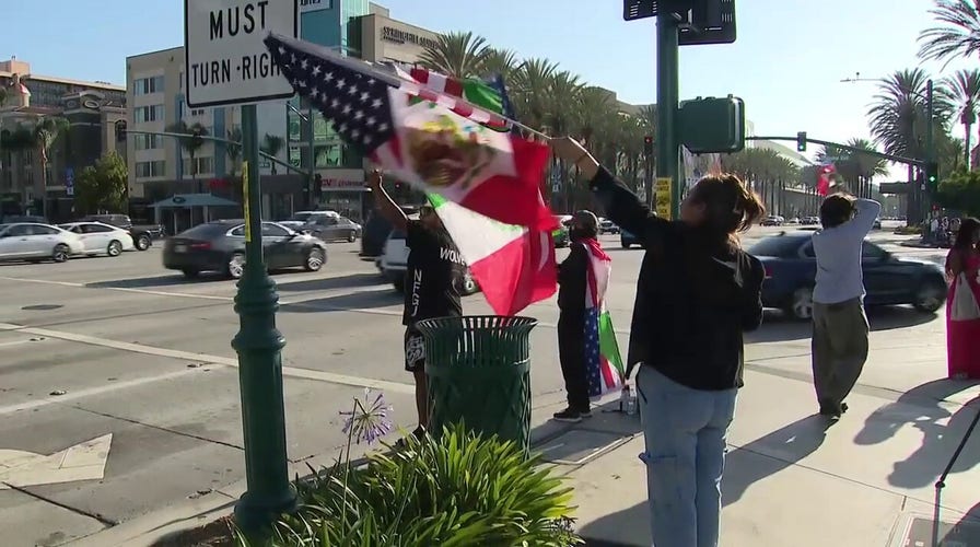 Californians protest against Trump admin's immigration policies during Vance's visit to Disneyland