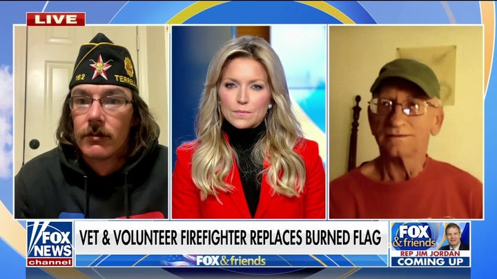 Veteran and volunteer firefighter replaces burned flag for Navy veteran