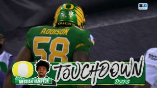 Dylan Raiola finds Messiah Hampton for 17-yard TD, extending Oregon's lead over Portland State