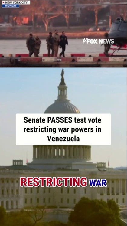 Senate passes test vote to restrict war powers in Venezuela