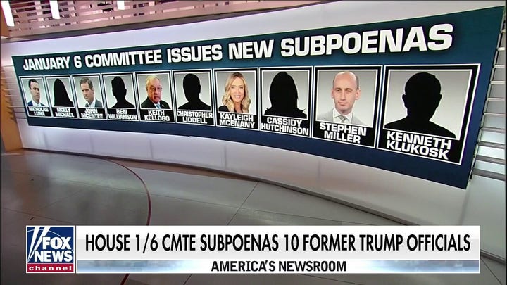 Jan. 6 committee subpoenas 10 former Trump White House officials