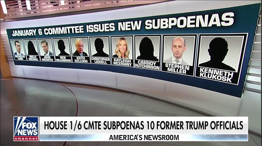Jan. 6 committee subpoenas 10 former Trump White House officials