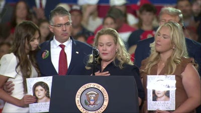 Angel mom joins Trump onstage in New York, says her daughter's 'life was stolen'