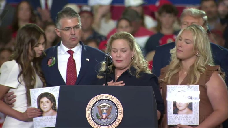 Angel mom joins Trump onstage in New York, says her daughter's 'life was stolen'
