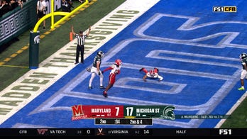 Alessio Milivojevic connects with Jack Velling on a great 9-yard TD catch, extending Michigan State’s lead over Maryland