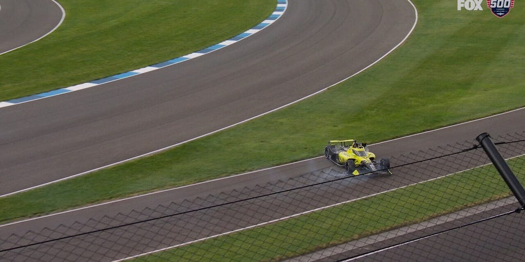 Will Power spins and wrecks coming off pit road on Lap 93