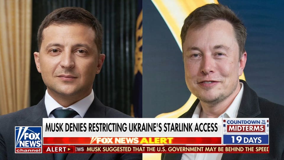 Musk denies restricting Ukraine's access to Starlink