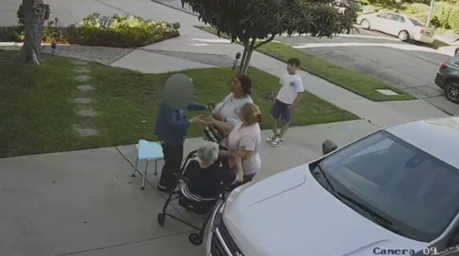 Elderly woman robbed in California by brazen family of thieves: video