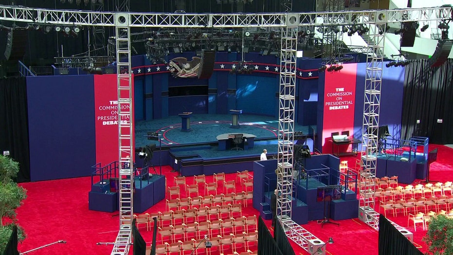 Live look at presidential debate hall in Cleveland
